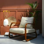 Teak frame armchair