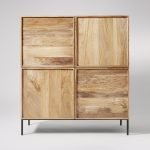 Melvyn Cabinet in solid wood with a natural finish and clean-lined design