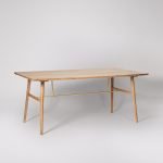 Hewinson Eight-Seater Dining Table in natural mango wood with brass-plated metal accents