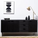 Gileteen Black 3-Drawer & 3-Door Sideboard with sleek finish and spacious storage