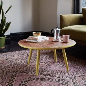 One Doat Coffee Table in dark brown with a rich, natural wood finish