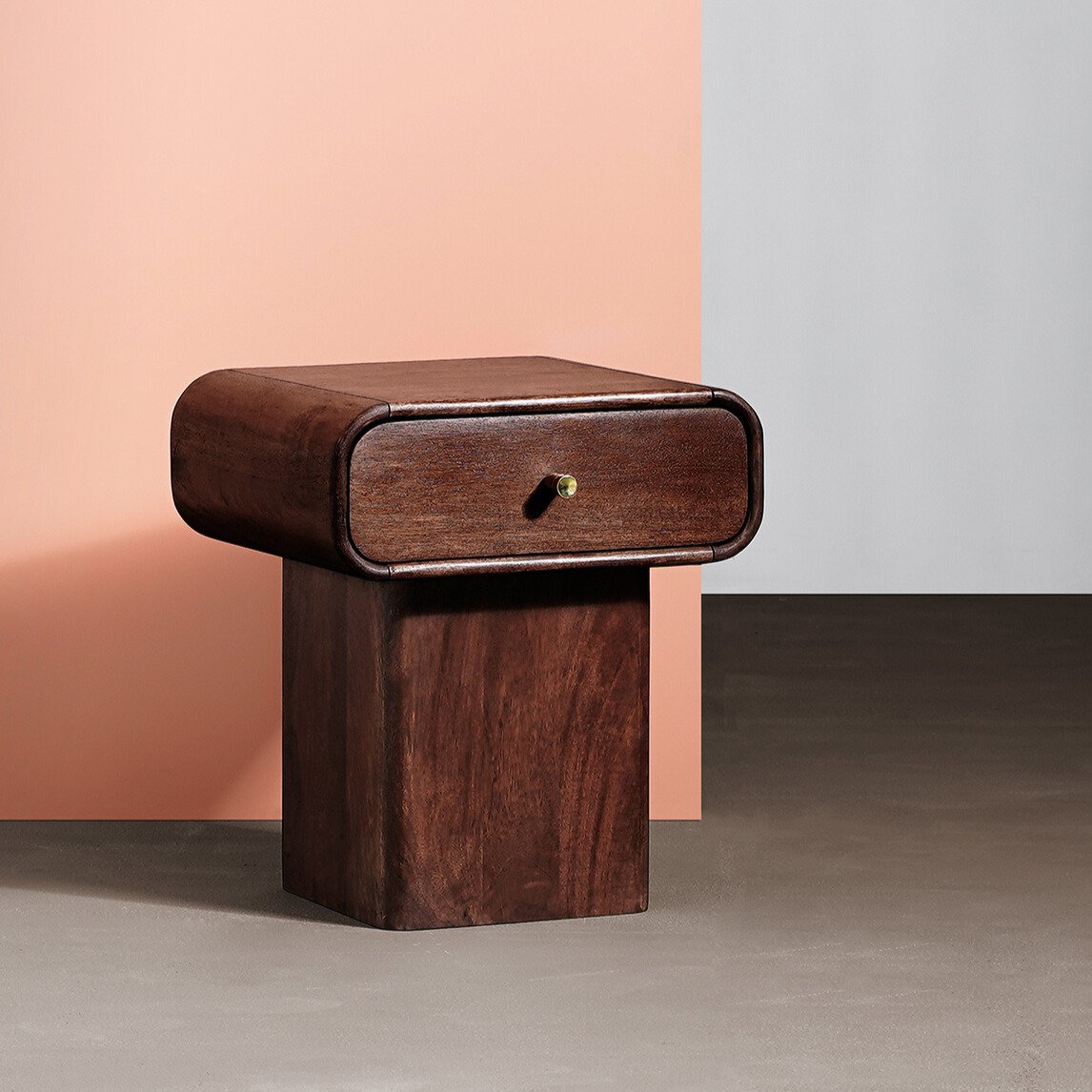 Orsten Bedside Table with two soft-close drawers and sleek Scandinavian design