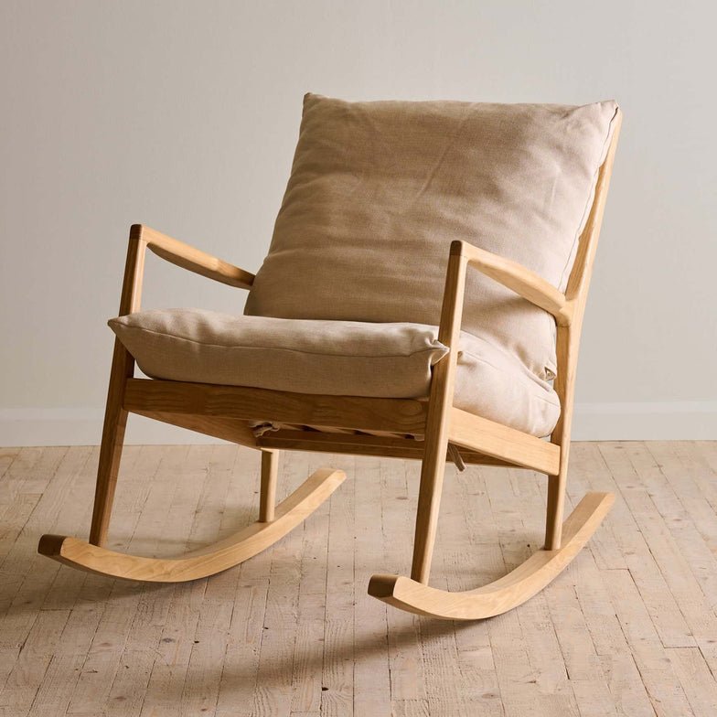 Allura Rocking Chair with solid wood frame and soft upholstery