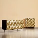 Worthington Sideboard in Brass with soft-close drawers and cabinet doors