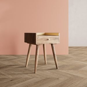 Fresco Side Table with soft-close drawer and tapered legs