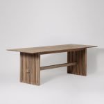 Emiko Eight-Seater Dining Table in dark brown acacia wood with clean lines and a minimalist silhouette