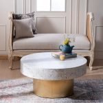 Mother of Pearl Inlay Coffee Table made from solid wood with intricate floral and geometric detailing