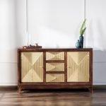 Halcyon Solid Wood Buffet with natural wood grain and multiple storage compartments
