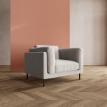 Munich Armchair with soft upholstery, modern silhouette, and cushioned seating