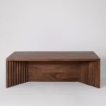 Kennet Coffee Table in dark brown premium wood with a modern base