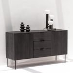 Gileteen Black 3-Drawer & 2-Door Sideboard with sleek finish and spacious storage