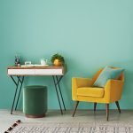 Mickey Desk in natural mango wood with white drawers and charcoal legs