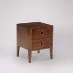 Morse Bedside Table with two soft-close drawers and tapered legs