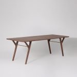 Brondby Eight-Seater Dining Table in dark brown acacia wood with tapered legs and clean lines