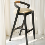 Gileteen Mocha Bar Stool with wooden frame and mocha finish