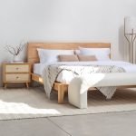 Gileteen Japanese Joinery Lightwood Bed with seamless design and natural wood finish