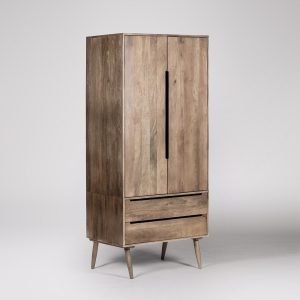 Southwark Double Wardrobe in solid natural wood with spacious storage compartments