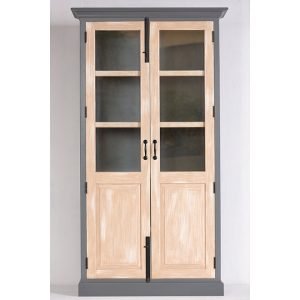 Gileteen Caviar Cabinet with fluted detailing and dark wood finish