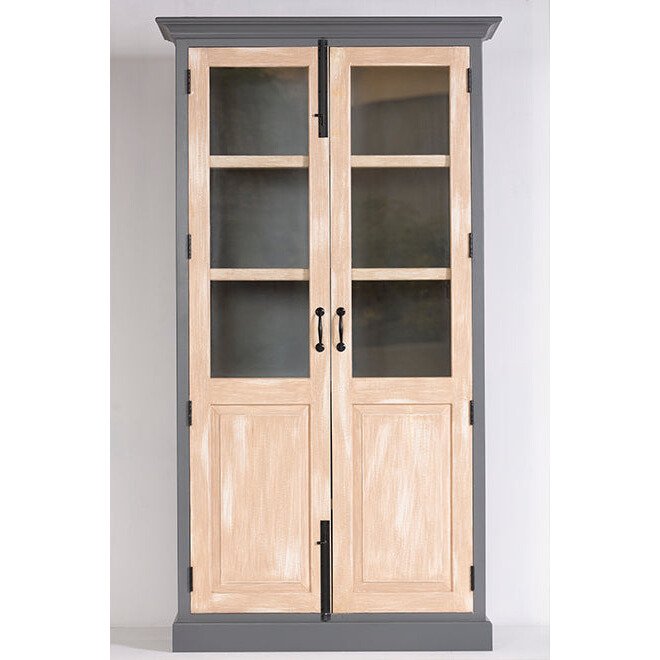 Gileteen Caviar Cabinet with fluted detailing and dark wood finish