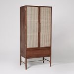 Raphia Double Wardrobe with natural rattan doors and spacious storage