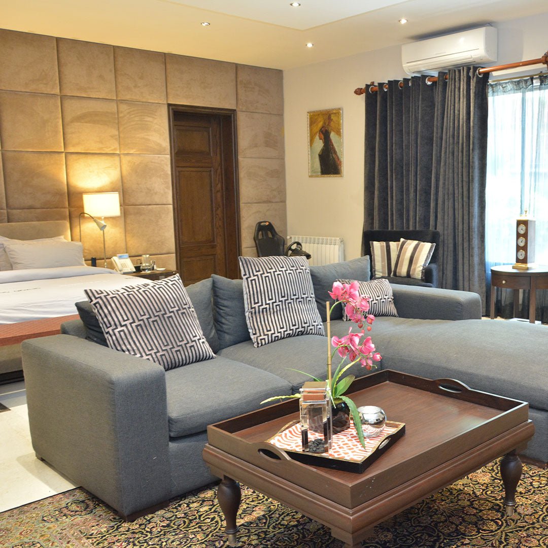 Modern L Shape Sofa with plush cushions and premium upholstery, perfect for contemporary living rooms.