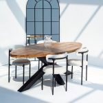 Harper Oval Mango Wood Dining Table with warm natural finish and smooth curves