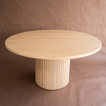 Round Pedestal Dining Table – classic solid wood round dining table with sculpted central base