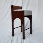 "Cappuccino Stool in solid Sheesham wood with round seat and coffee finish"