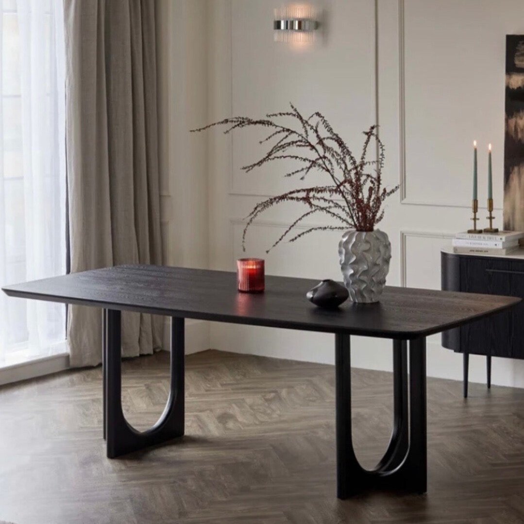 Shadow Ash Dining Table – modern dark ash wood dining table for 6 to 8 people