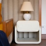 ZEE Side Table – bold zig-zag modern wooden side table with drawer