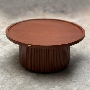 Classic Round Wooden Table with smooth top and solid wood base
