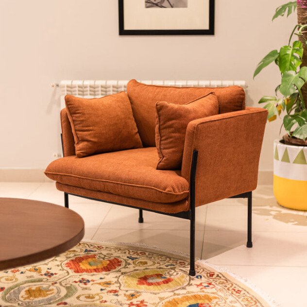 Lurella Chair – elegant curved accent chair with plush velvet upholstery