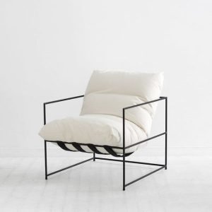 Modern Bounce Chair with soft curved design and flexible base in a minimal living space