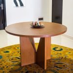 Hill Crest Table – solid wooden table with rustic finish and curved legs