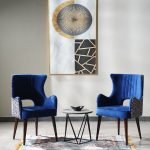 Blue Curve Long Chair with flowing silhouette and rich blue upholstery