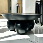 The Big Tubble Table – sculptural wooden coffee table with thick rounded legs and matte finish