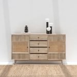 Orla Wooden Sideboard with sleek wooden doors, ample internal storage, and a minimalist modern design.