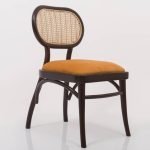 Vienna cane back dining chair with upholstered seat and wooden frame