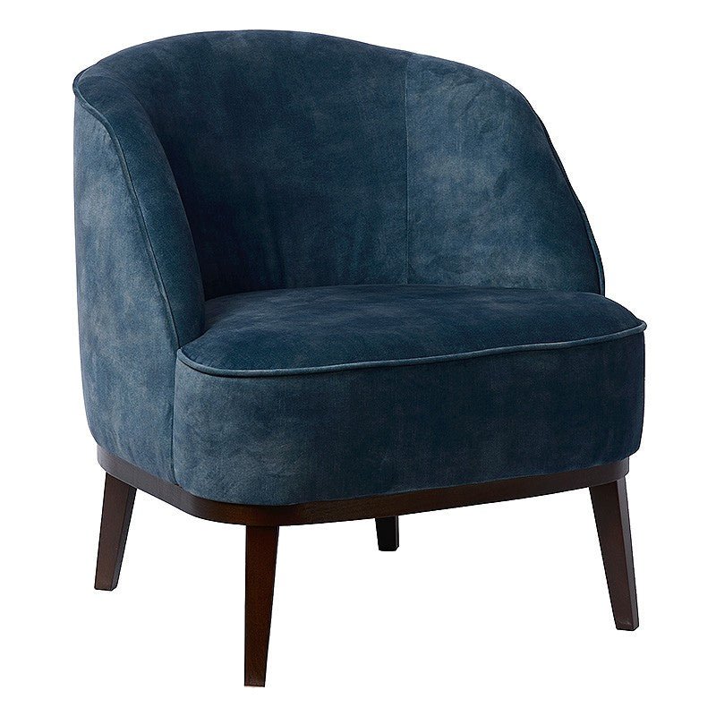 Ollie Long Chair in soft fabric with modern curved design