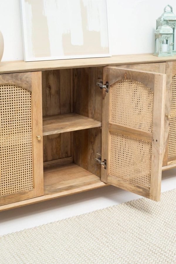 Hans Four Doors Rattan Buffet with Arch Doors Design – The Gileteen