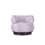 CloudRoll Lounge Chair with plush boucle upholstery, featuring a sculptural, cloud-like silhouette in a modern living room.