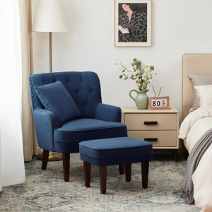 Salma Long Chair in velvet finish with elegant sculpted form