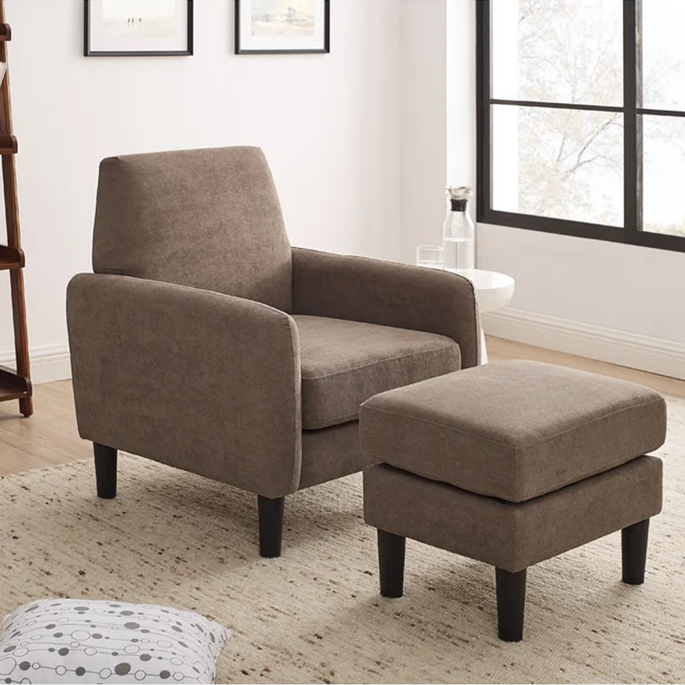 Berrilee Long Chair in cream velvet with curved back and sleek chaise design