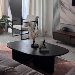 Shadow Ash Coffee Table – modern solid ash wood table with deep shadow finish and minimalist form