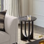 Shadow Oak Side Table – dark oak wood side table with minimalist design and subtle grain texture