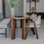 W-H Dining Table – modern wooden dining table with W-shaped base and sleek finish