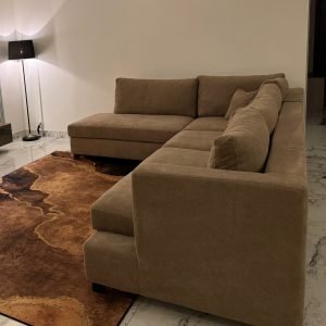 Scalino Sectional Sofa – modular step-style sofa in plush fabric with deep seating