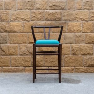 Y-Back Wooden Bar Chair with rope seat and solid wood frame in a modern kitchen setting