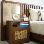 MP Bed – minimalist solid wood bed with low-profile platform and clean-lined headboard in a cozy modern bedroom