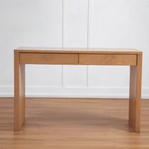 Oxford Desk in rich walnut finish with drawers and classic design in a home office setting